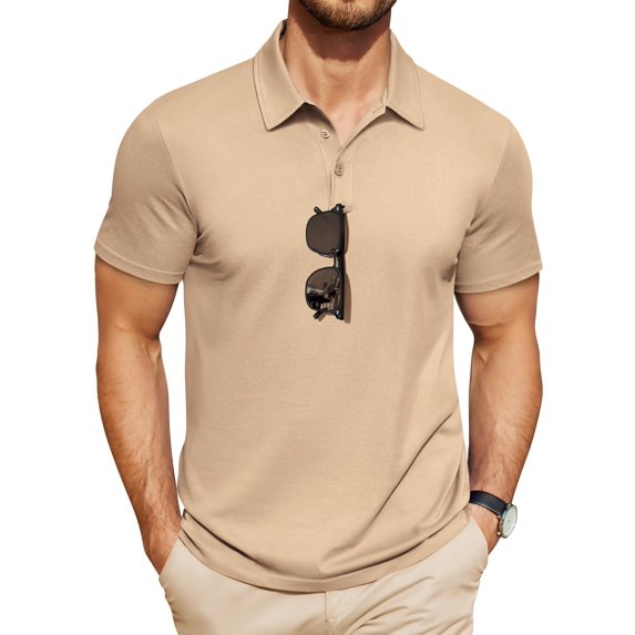 COOFANDY Men's Polo Shirt Golf Quick Dry Cotton Polos Short Sleeve Tees Athletic Tactical Collared Summer T-Shirt