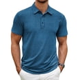 thumbnail image 1 of COOFANDY Men's Athletic Blue Golf Polo Shirt Quick Drying Performance Short Sleeve Sports Patterns Shirts, 1 of 9