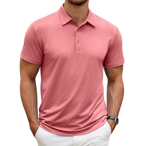 COOFANDY Men's Black Golf Polo Shirts Short Sleeve Quick-Dry Performance Tactical Shirts Collared Tennis T-Shirt Top