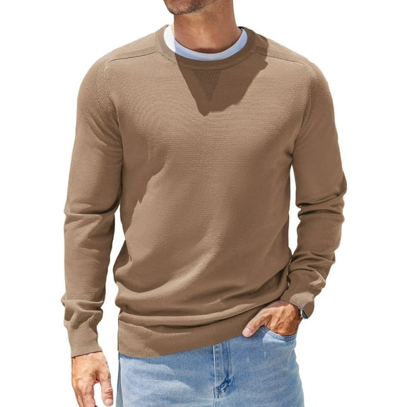 COOFANDY Mens Sweater Crewneck Pullover Long Sleeve Lightweight Sweater Plain Knit Silm Fit