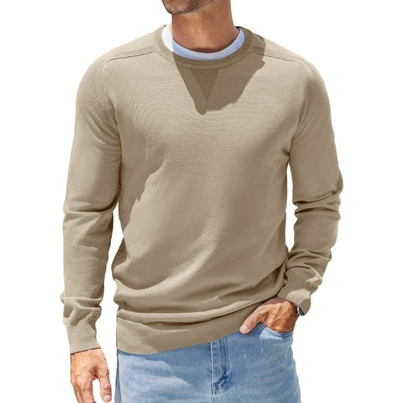 COOFANDY Mens Sweater Crewneck Pullover Long Sleeve Lightweight Sweater Plain Knit Silm Fit