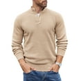 thumbnail image 1 of COOFANDY Mens Knit Pullover Sweater Mock Neck Button Sweater Fashion Casual Henley Sweater, 1 of 10