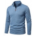 thumbnail image 1 of COOFANDY Men's Quarter Zip Pullover Sweater, Soft Knit Mock Neck Long Sleeve Casual Thermal Pullover, Lightweight Warm Half Zip Sweatshirt for Fall Winter Golf Hiking, 1 of 9