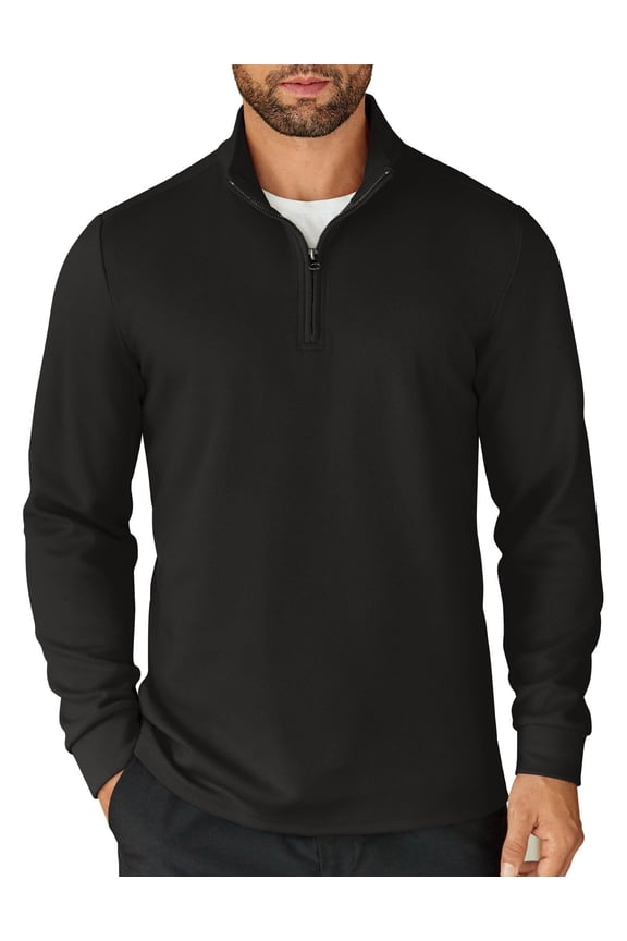 Men's Quarter Zip Up Pullover Lightweight Mock Neck Sweatshirt Casual Long Sleeve Polo Shirt