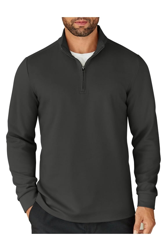 Men's Quarter Zip Up Pullover Lightweight Mock Neck Sweatshirt Casual Long Sleeve Polo Shirt