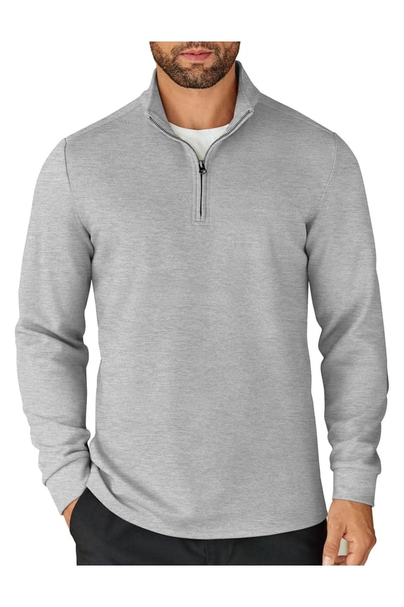 Men's Quarter Zip Up Pullover Lightweight Mock Neck Sweatshirt Casual Long Sleeve Polo Shirt