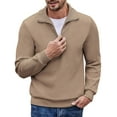 thumbnail image 1 of COOFANDY Men's Quarter Mock Neck Zip Up Pullover Slim Fit Mock Neck Long Sleeve Sweaters Casual Corduroy Polo Comfort Golf Sweatshirts, 1 of 10