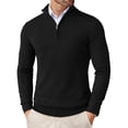 thumbnail image 1 of COOFANDY Mens Slim Fit 1/4 Zip Up Mock Neck Polo Sweater Casual Long Sleeve Sweater Pullover Sweaters, 1 of 18