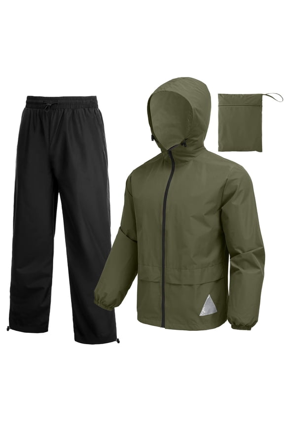Men's Rain Suit Waterproof Lightweight Hooded Rainwear for Golf
