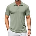 thumbnail image 1 of COOFANDY Men's Ribbed Polo Shirts Short Sleeve Casual Slim Fit Textured Shirts Dress Collar Polo Tops Workout Golf Polos, 1 of 10