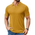 thumbnail image 1 of COOFANDY Men's Ribbed Polo Shirts Short Sleeve V Neck Slim Fit Polo T-Shirt Casual Summer Collared Golf Shirt, 1 of 6