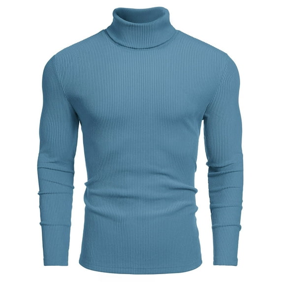 COOFANDY Men's Ribbed Turtleneck Sweater Casual Basic Long Sleeve Knitted Pullover Sweater