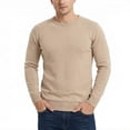 thumbnail image 1 of COOFANDY Men's Crew Neck Sweater Slim Fit Lightweight Sweatshirts Knitted Pullover for Casual Or Dressy Wear, Camel, Large, 1 of 9
