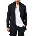 thumbnail image 1 of COOFANDY Men's Ruffle Shawl Collar Cardigan Open Front Lightweight Long Length Drape Cape Overcoat with Pockets, 1 of 10