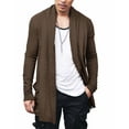 thumbnail image 1 of COOFANDY Men's Ruffle Shawl Collar Cardigan Open Front Lightweight Long Length Drape Cape Overcoat with Pockets, 1 of 6