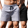 thumbnail image 1 of COOFANDY Men's Running Athletic Shorts 5 Inch 2 Pack Gym Workout Shorts Fitted Exercise Hiking Shorts with Zipper Pocket, 1 of 10