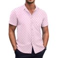 thumbnail image 1 of COOFANDY Men's Short Sleeve Button Down Shirts Wrinkle Free Casual Polka Dot Print Dress Shirt with Pocket, 1 of 6