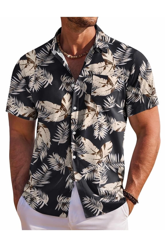 Hawaiian Shirt for Men Short Sleeve Casual Button Down Shirts Summer Beach Shirts for Men