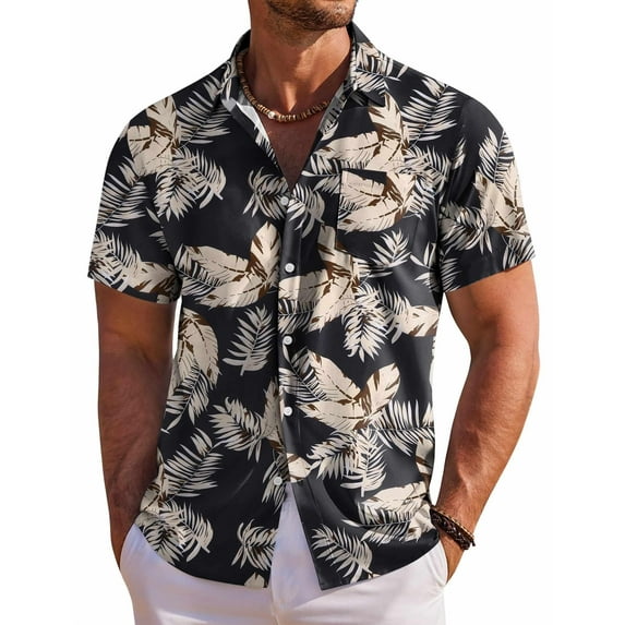 COOFANDY Hawaiian Shirt for Men Short Sleeve Casual Button Down Shirts Summer Beach Shirts for Men