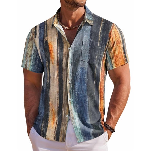 COOFANDY Mens Hawaiian Shirts Short Sleeve Button Down Shirts Casual Summer Shirts for Men
