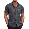 thumbnail image 1 of COOFANDY Men's Short Sleeve Dress Shirts Wrinkle Free Polka Dot Print Shirt Casual Button Down Shirts with Pocket, 1 of 6