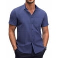 thumbnail image 1 of COOFANDY Men's Short Sleeve Dress Shirts Wrinkle Free Polka Dot Print Shirt Casual Button Down Shirts with Pocket, 1 of 6