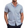 thumbnail image 1 of COOFANDY Men's Short Sleeve Dress ShirtsPolka Dot Print Shirt Casual Button Down Shirts with Pocket, 1 of 6