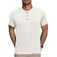 thumbnail image 1 of COOFANDY Men's Short Sleeve Henley Shirts Basic Tee Summer Solid Button T Shirts Lightweight Shirts, 1 of 9