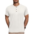 thumbnail image 1 of COOFANDY Men's Short Sleeve Henley Shirts Basic Tee Summer Solid Button T Shirts Lightweight Shirts, 1 of 10