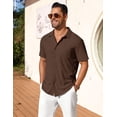 thumbnail image 1 of COOFANDY Men's Short Sleeve Knit Shirts Summer Beach Shirt Wedding Untucked No Iron Shirts, 1 of 7