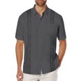 thumbnail image 1 of COOFANDY Men's Short Sleeve Linen Shirt Cuban Beach Shirts Casual Button Down Shirts, 1 of 6