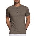 thumbnail image 1 of COOFANDY Men's Short Sleeve Shirts Casual Button Henley Shirt Classic Summer Solid T Shirts, 1 of 7