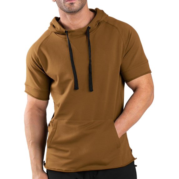 COOFANDY Men's Short Sleeve Sweatshirts Gym Workout Lightweight Pullover athletic hoodies muscle fit Hood T Shirts
