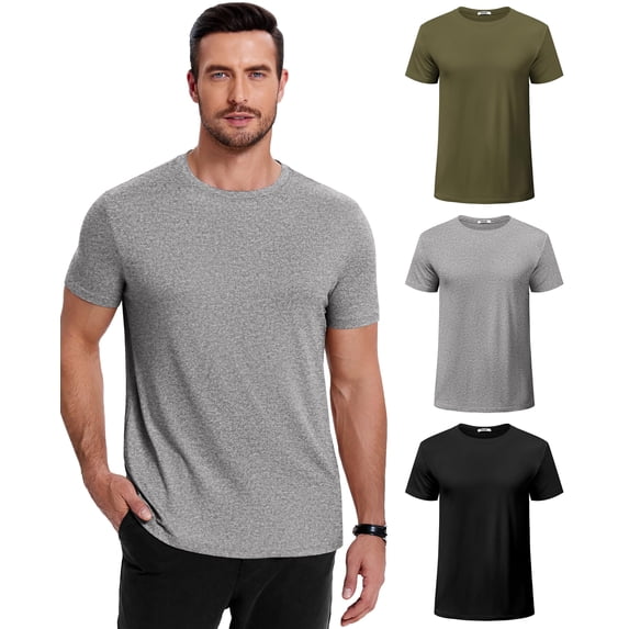 COOFANDY Men's Short Sleeve T-Shirts Crew Neck Casual Summer T Shirts 3 Pack Basic Tee Shirt