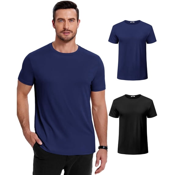 COOFANDY Men's Short Sleeve T-Shirts Crew Neck Casual Summer T Shirts 3 Pack Basic Tee Shirt