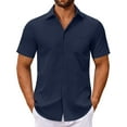 thumbnail image 1 of COOFANDY Men's Short Sleeve Untucked Dress Shirt Novelty Casual Button Down Shirts, 1 of 6