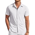 thumbnail image 1 of COOFANDY Mens Casual Wrinkle Free Shirts Short Sleeve Button Down Summer Stretch Dress Shirt, 1 of 5