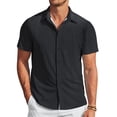 thumbnail image 1 of COOFANDY Mens Casual Wrinkle Free Shirts Short Sleeve Button Down Summer Stretch Dress Shirt, 1 of 6