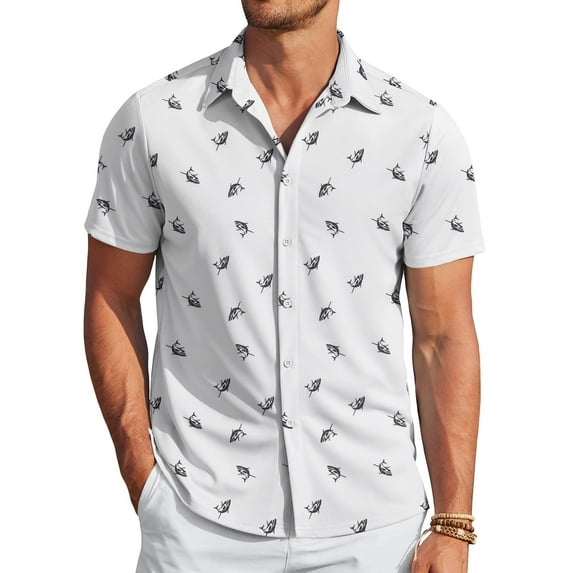 COOFANDY Men's Short Sleeve Wrinkle Free Dress Shirts Lightweight Stretch Shirts
