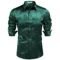 thumbnail image 1 of COOFANDY Men's Silk Satin Dress Shirts Jacquard Long Sleeve Floral Button Up Shirts Party Prom Wedding Shirt, 1 of 4