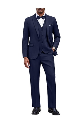 Mens Slim Fit 3 Piece Suit Set One Button Blazer Business Vest Suit Jacket Dress Pant