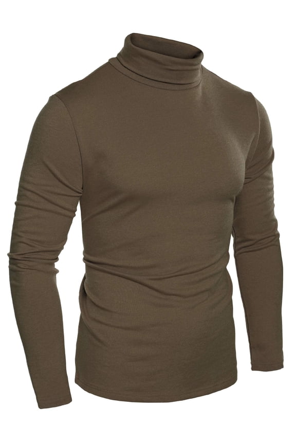 Men's Slim Fit Basic Turtleneck Long Sleeve Lightweight Pullover Sweaters Casual Knitted Tops