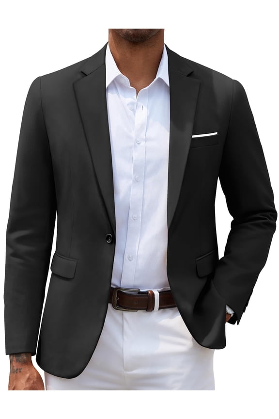 Men's Slim Fit Casual Blazers Lightweight Sport Coats One Button Suit Jackets