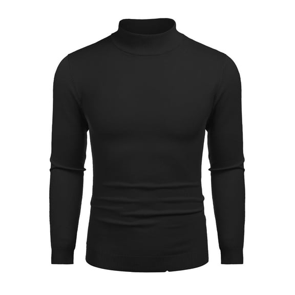 COOFANDY Mens Slim Fit Mock Turtleneck Thermal Pullover Sweater - Casual Basic Knitted Style