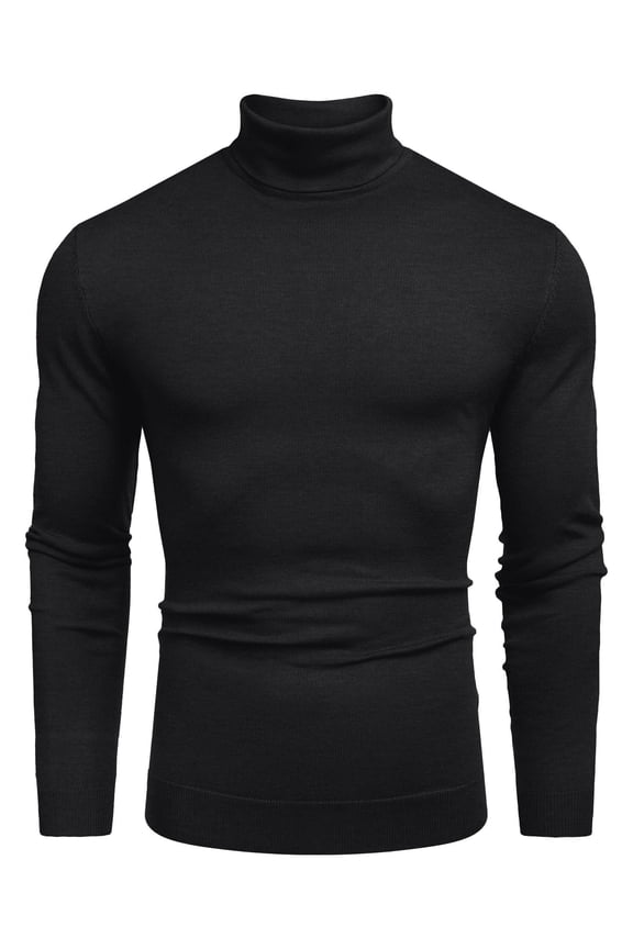 Men's Slim Fit Turtleneck Sweater Casual Basic Knitted Long Sleeve Pullover Sweater
