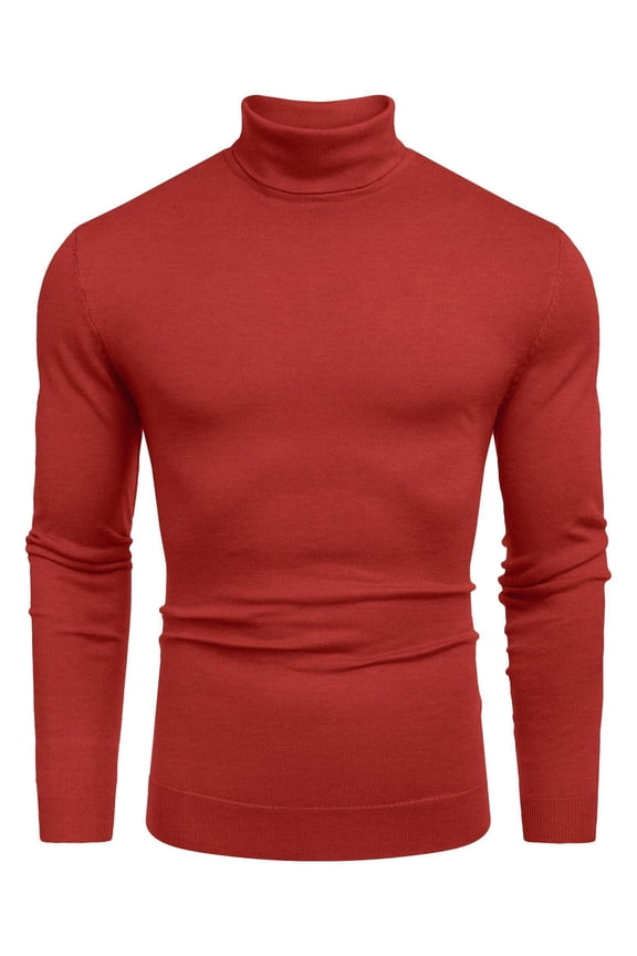 Men's Slim Fit Turtleneck Sweater Casual Basic Knitted Long Sleeve Pullover Sweater