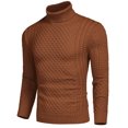 thumbnail image 1 of COOFANDY Men's Slim Fit Turtleneck Sweater - Solid Casual Knitted Twisted Pullover, 1 of 8
