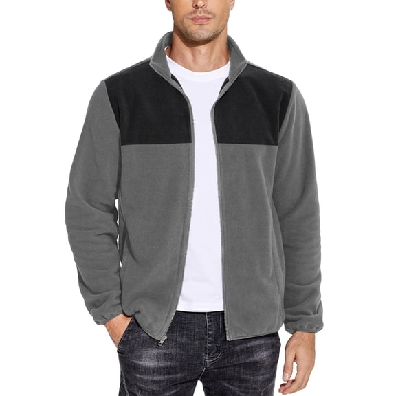 COOFANDY Men's Soft Polar Fleece Jacket Lightweight Full Zip Jackets Casual Outdoor Warm Jackets Coats with Pockets