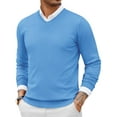 thumbnail image 1 of COOFANDY Men Casual V Neck Sweater Ribbed Knit Slim Fit Long Sleeve Pullover Top, 1 of 6