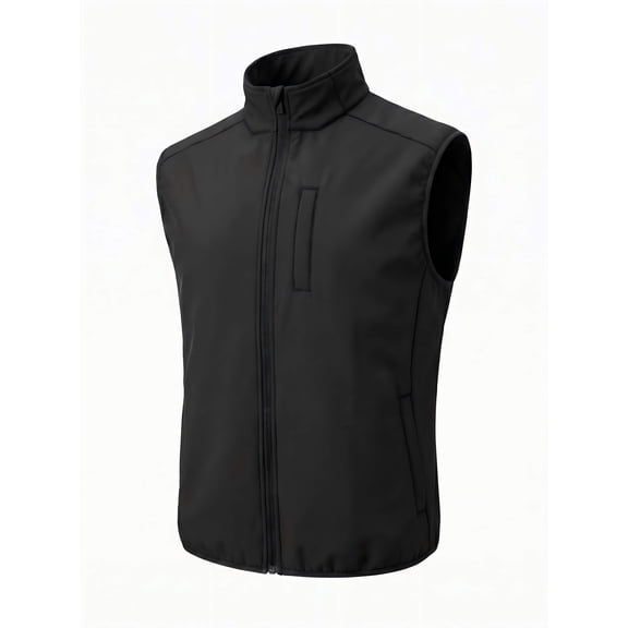 COOFANDY Men's Stand Collar Lightweight Padded Vest, Full Zip Sleeveless Jacket with Chest Pocket, Windproof Thermal Gilet Casual Outerwear Layering Waistcoat for Fall Winter Golf Hiking Daily Work